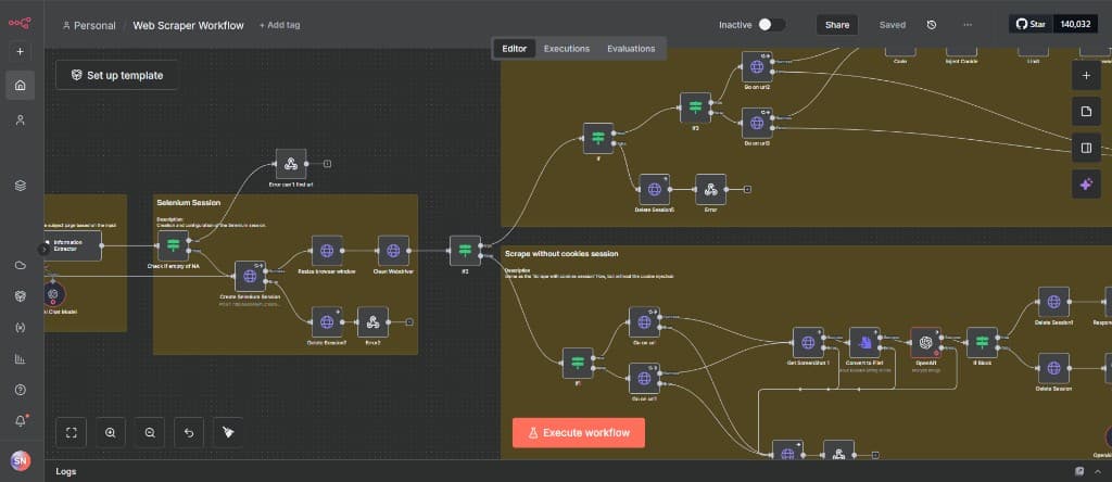 Automated Web Scraper Workflow with n8n workflow preview