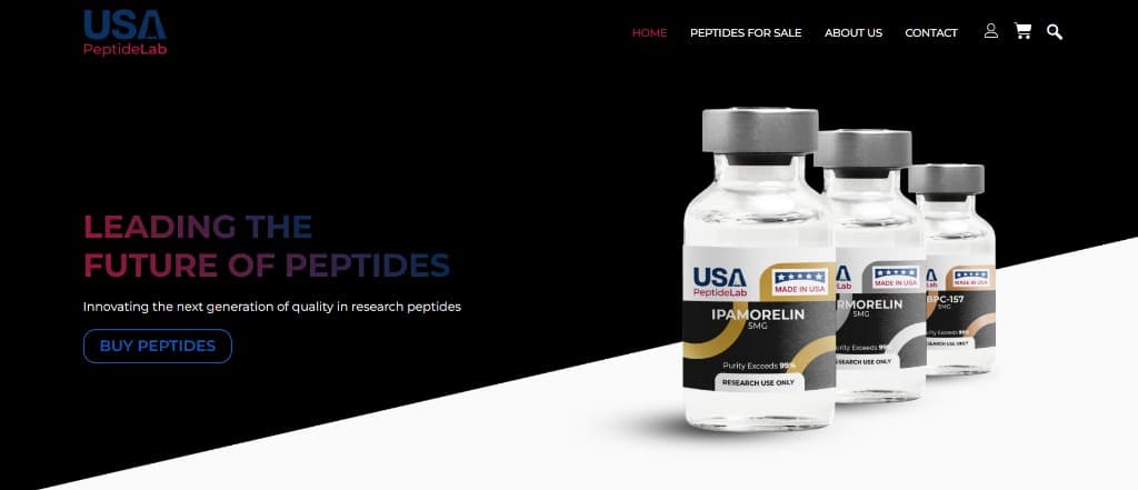 USA Peptide Lab: Research Peptide Ecommerce Website workflow preview